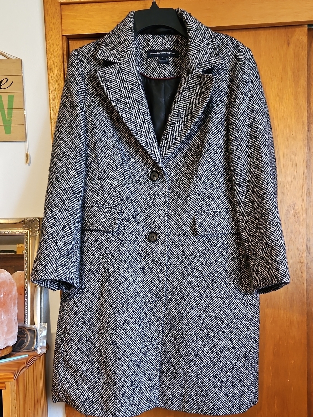Long Wool Blend Jacket Sz Large
